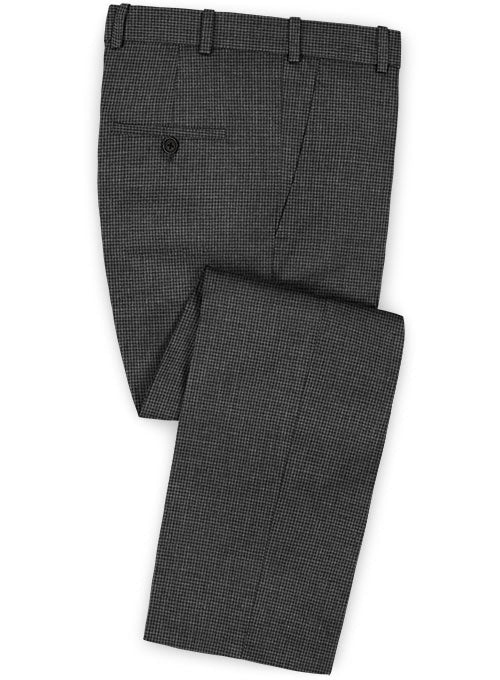 Dogtooth Wool Charcoal Pants - StudioSuits