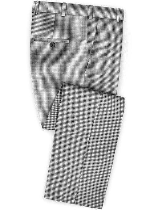 Dogtooth Wool Light Gray Pants - StudioSuits