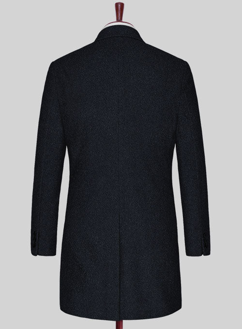 Deep Blue Heavy Tweed Overcoat – StudioSuits