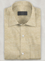 Dublin Barley Brown Linen Shirt - StudioSuits