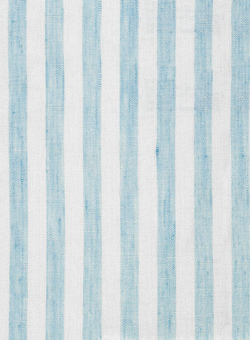 Dublin Blue Stripe Linen Shirt - StudioSuits