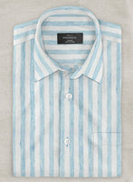 Dublin Blue Stripe Linen Shirt - StudioSuits