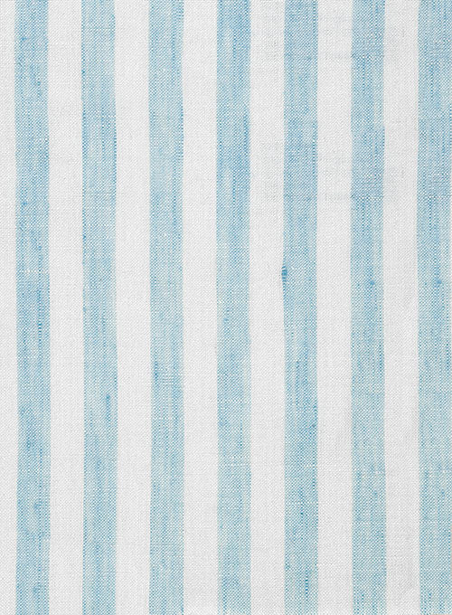 Dublin Blue Stripe Linen Shirt - StudioSuits