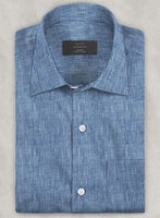 Dublin Ink Blue Linen Shirt - StudioSuits