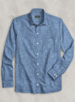 Dublin Ink Blue Linen Shirt - StudioSuits