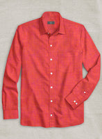 Dublin Pink Orange Linen Shirt - StudioSuits