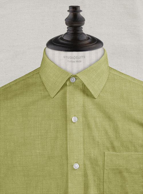 Dublin Spring Green Linen Shirt - StudioSuits
