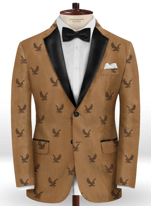 Eagle Brown Wool Tuxedo Jacket - StudioSuits