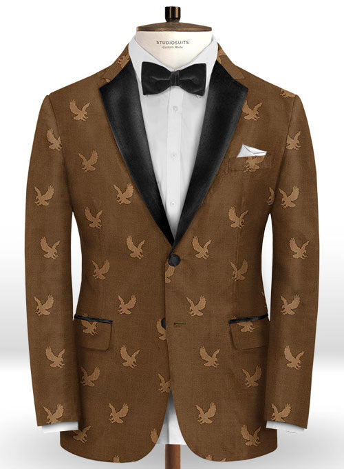 Eagle Dark Brown Wool Tuxedo Jacket - StudioSuits