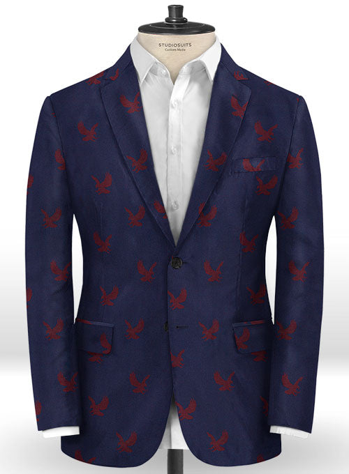 Eagle Oxford Blue Wool Jacket - StudioSuits