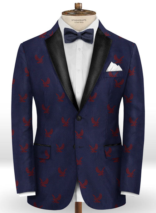 Eagle Oxford Blue Wool Tuxedo Jacket - StudioSuits