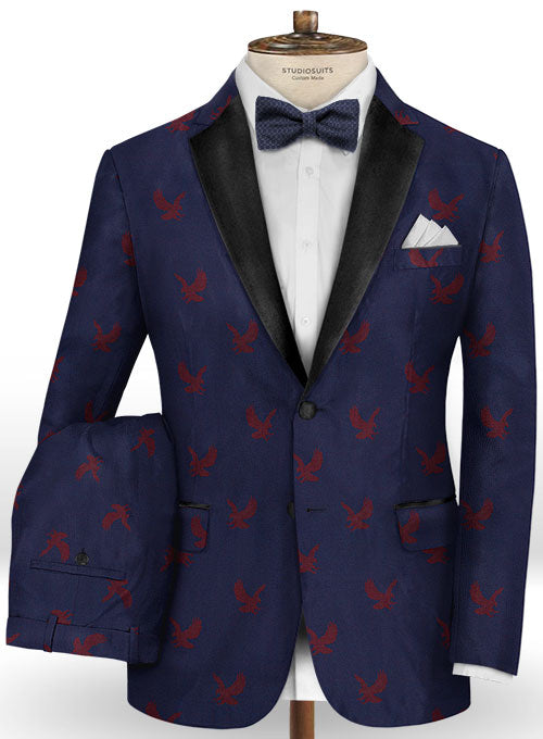 Eagle Oxford Blue Wool Tuxedo Suit - StudioSuits