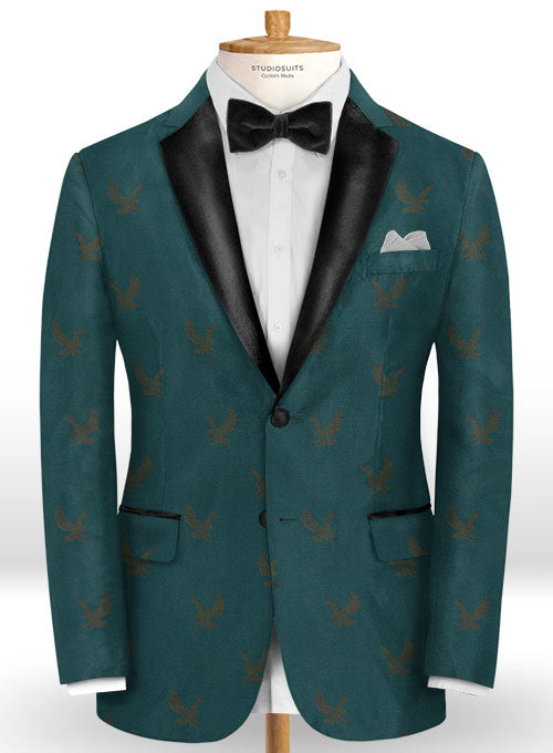 Eagle Teal Wool Tuxedo Suit - StudioSuits