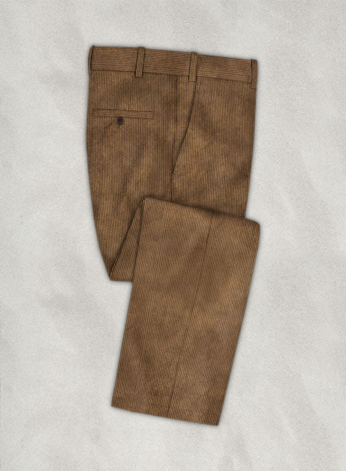 Earthy Brown Stretch Corduroy Pants - StudioSuits
