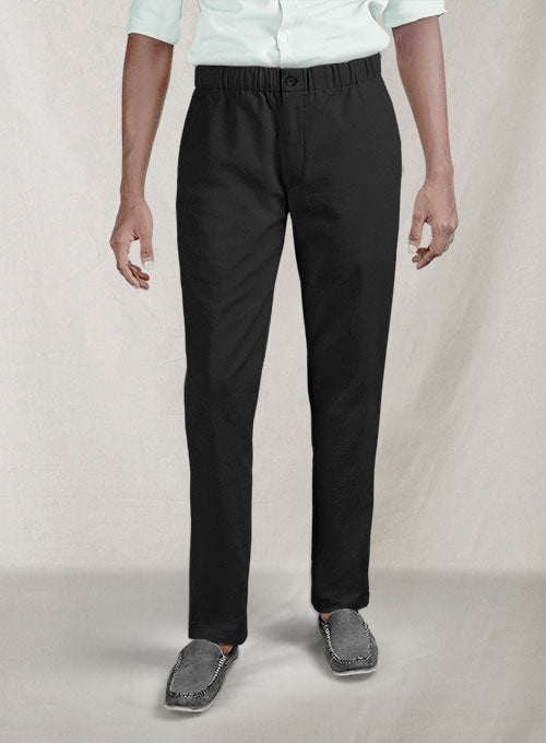 Easy Pants Black Cotton Canvas - StudioSuits