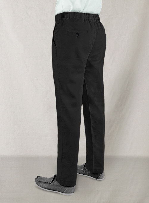 Easy Pants Black Cotton Canvas - StudioSuits