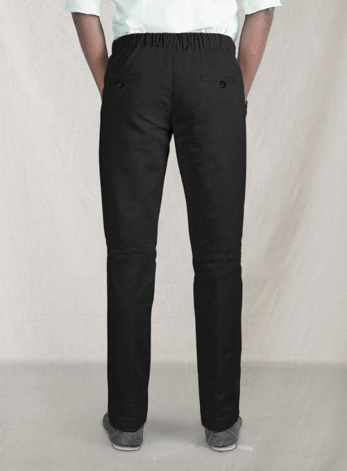 Easy Pants Black Cotton Canvas - StudioSuits