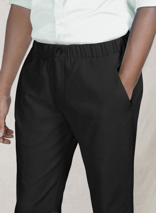 Easy Pants Black Cotton Canvas - StudioSuits