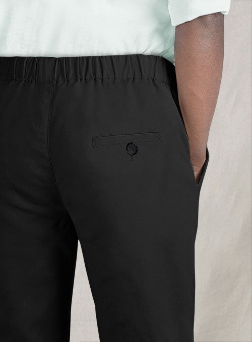 Easy Pants Black Cotton Canvas - StudioSuits