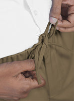 Easy Pants Dark Beige Cotton Canvas - StudioSuits