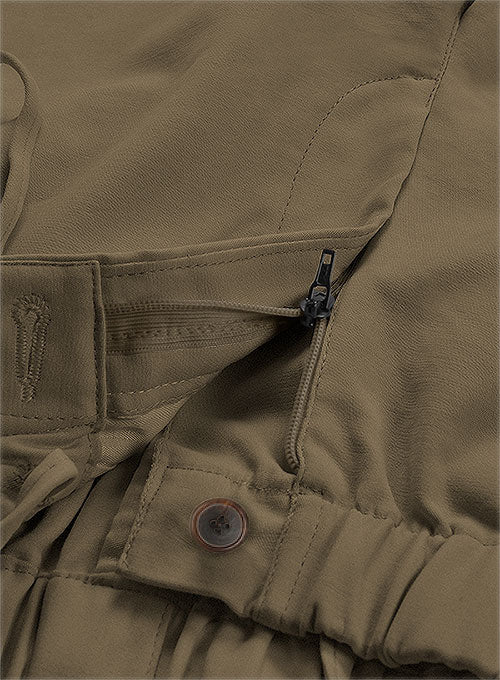 Easy Pants Dark Beige Cotton Canvas - StudioSuits