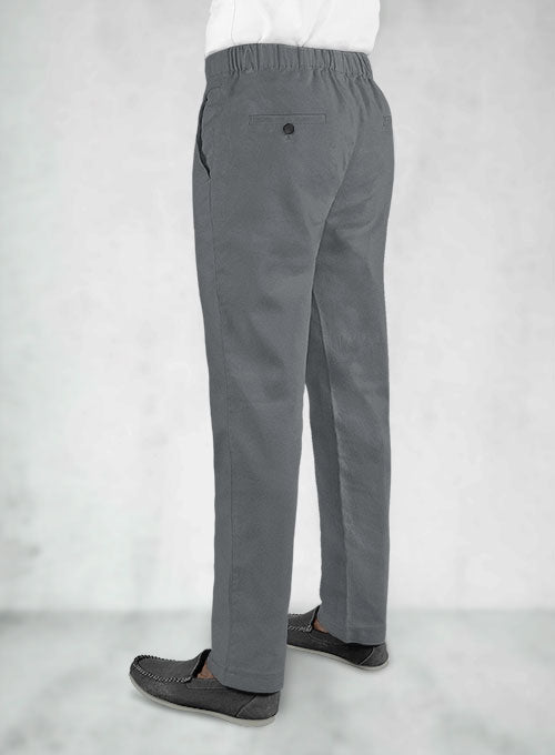 Easy Pants Gray Cotton Canvas - StudioSuits