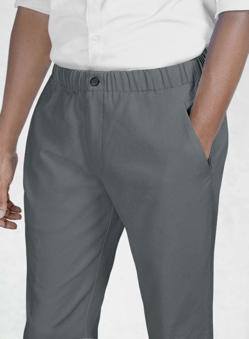 Easy Pants Gray Cotton Canvas - StudioSuits