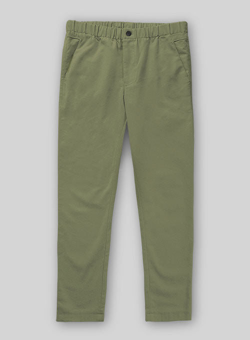 Easy Pants Green Cotton Canvas - StudioSuits