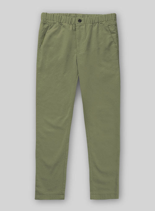 Easy Pants Green Cotton Canvas - StudioSuits