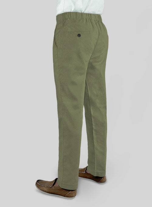 Easy Pants Green Cotton Canvas - StudioSuits