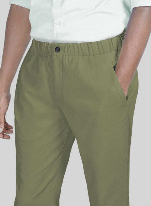 Easy Pants Green Cotton Canvas - StudioSuits