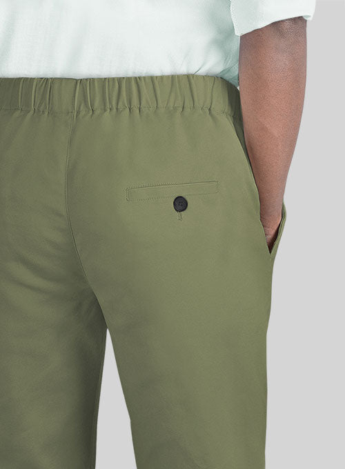 Easy Pants Green Cotton Canvas - StudioSuits