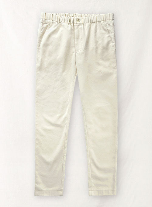 Easy Pants Light Beige Cotton Canvas - StudioSuits