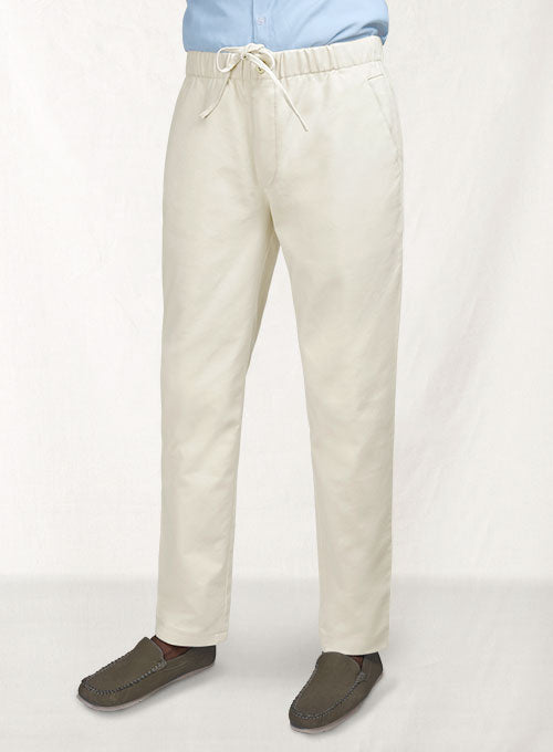 Easy Pants Light Beige Cotton Canvas - StudioSuits