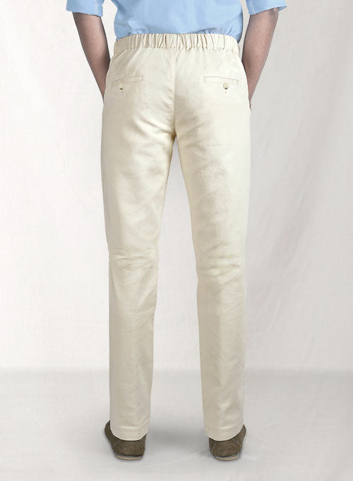 Easy Pants Light Beige Cotton Canvas - StudioSuits