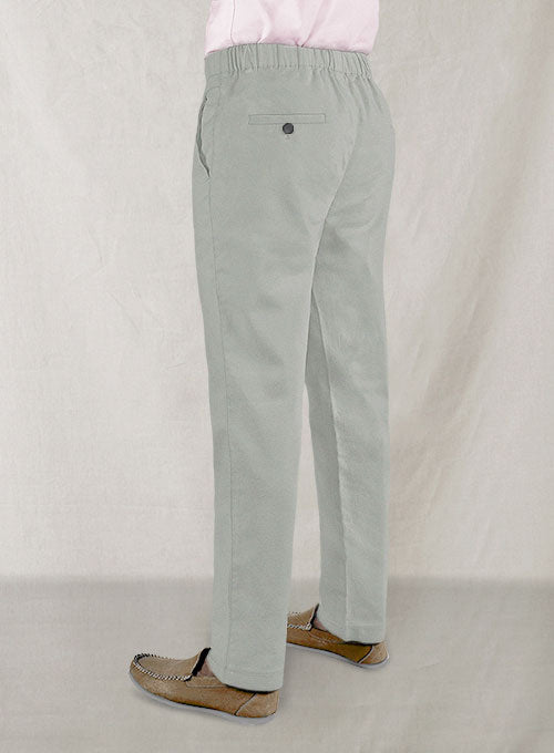 Easy Pants Light Gray Cotton Canvas - StudioSuits