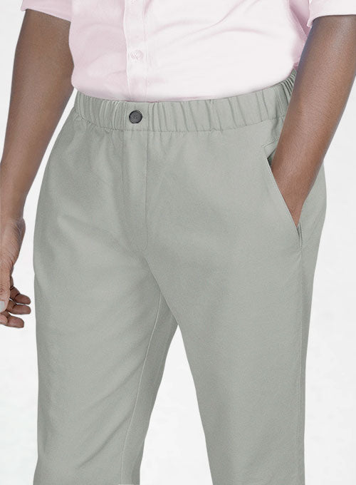 Easy Pants Light Gray Cotton Canvas - StudioSuits