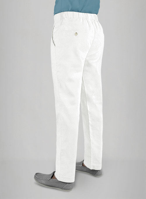 Easy Pants White Cotton Canvas - StudioSuits