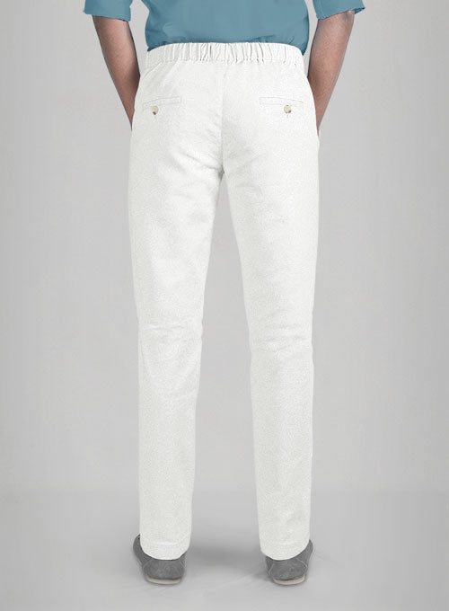 Easy Pants White Cotton Canvas - StudioSuits
