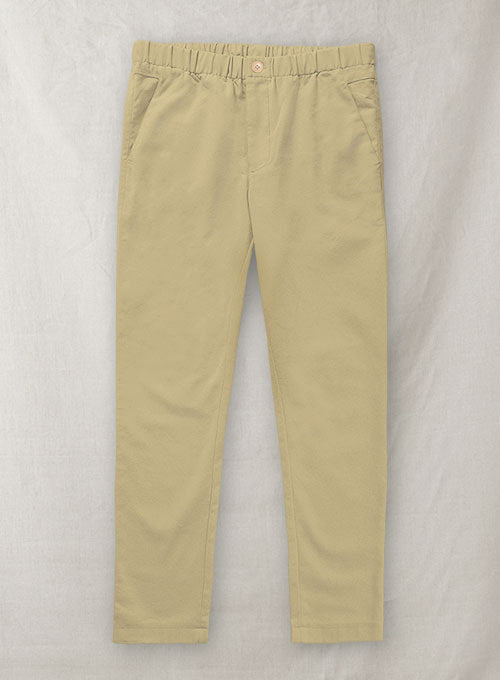 Easy Pants Beige Cotton Canvas - StudioSuits