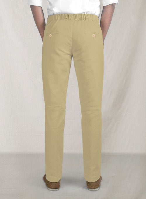 Easy Pants Beige Cotton Canvas - StudioSuits