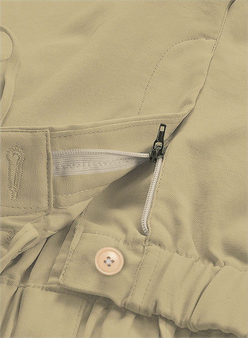 Easy Pants Beige Cotton Canvas - StudioSuits