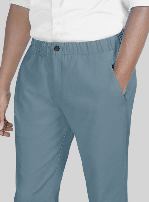 Easy Pants Nord Blue Cotton Canvas - StudioSuits