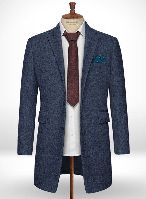 Empire Blue Tweed Overcoat - StudioSuits