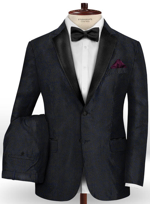 Enar Navy Wool Tuxedo Suit - StudioSuits