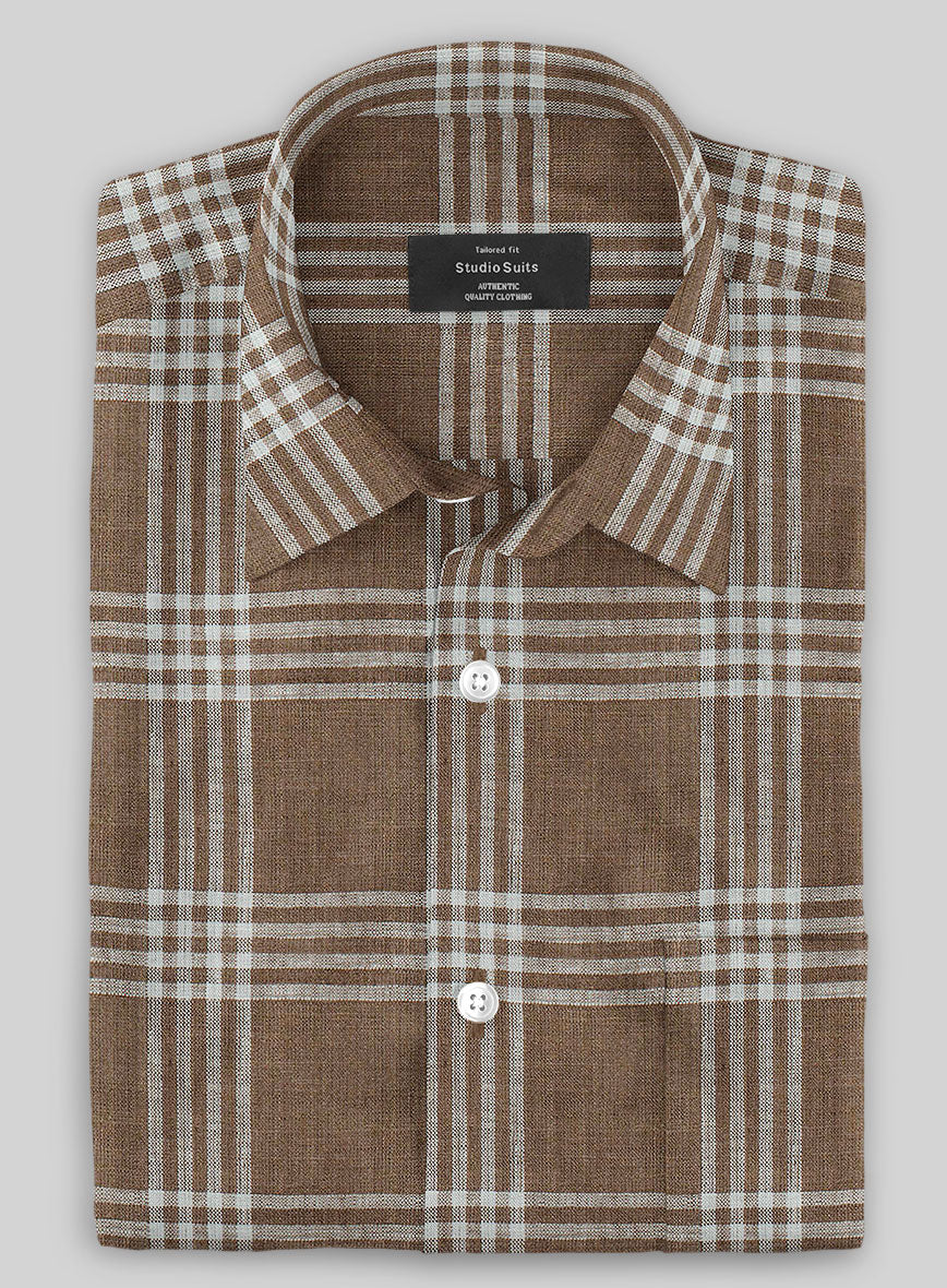Esar Checks Linen Shirt - StudioSuits
