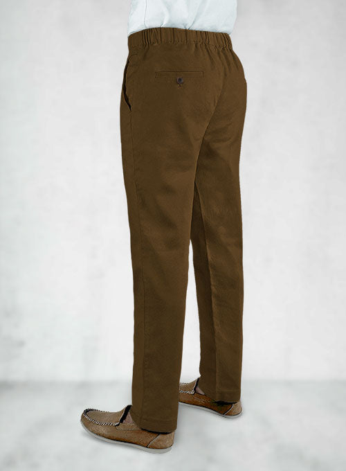 Easy Pants Brown Cotton Canvas - StudioSuits