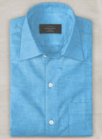 European Blue Linen Shirt - StudioSuits