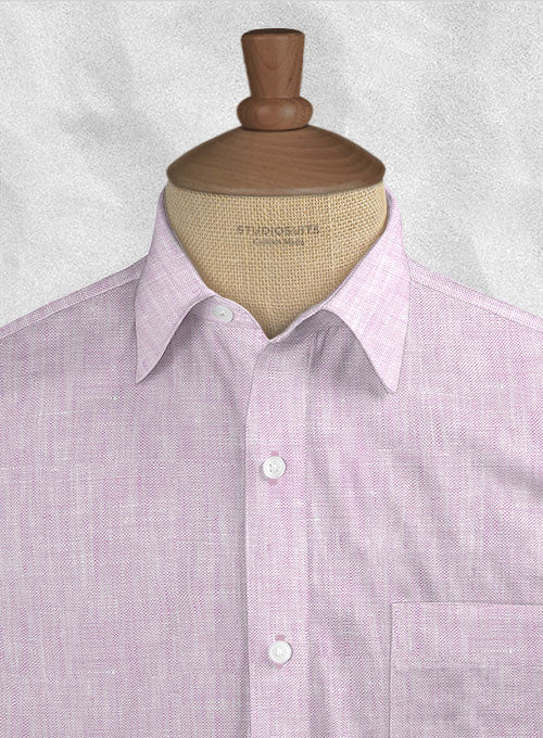 European Light Violet Linen Shirt - StudioSuits