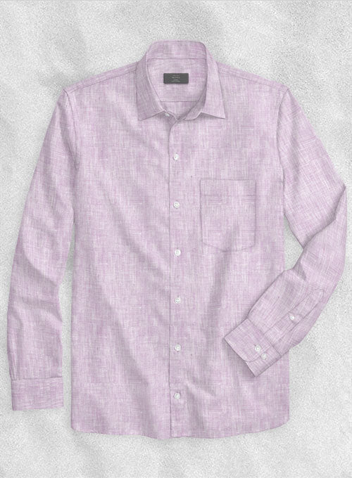 European Light Violet Linen Shirt - StudioSuits